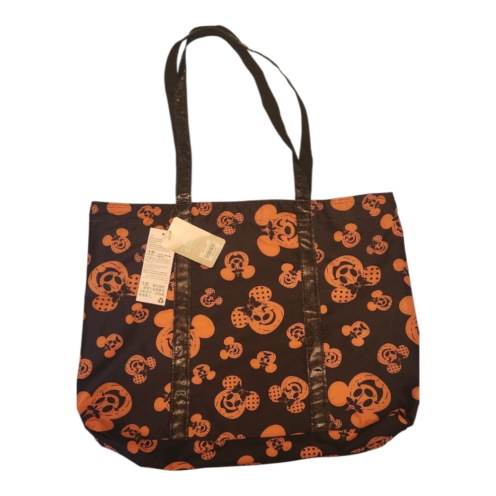 Disney Halloween Mickey and Minnie Mouse Jack-o'-Lantern Tote NWT